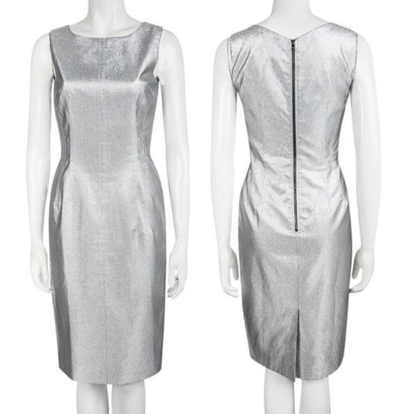 DOLCE & GABBANA Silver Sleeveless Sheath Dress - Picture 1 of 9